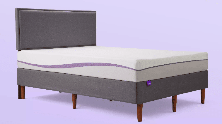 Purple mattress on Purple bed frame for sleep apnea.